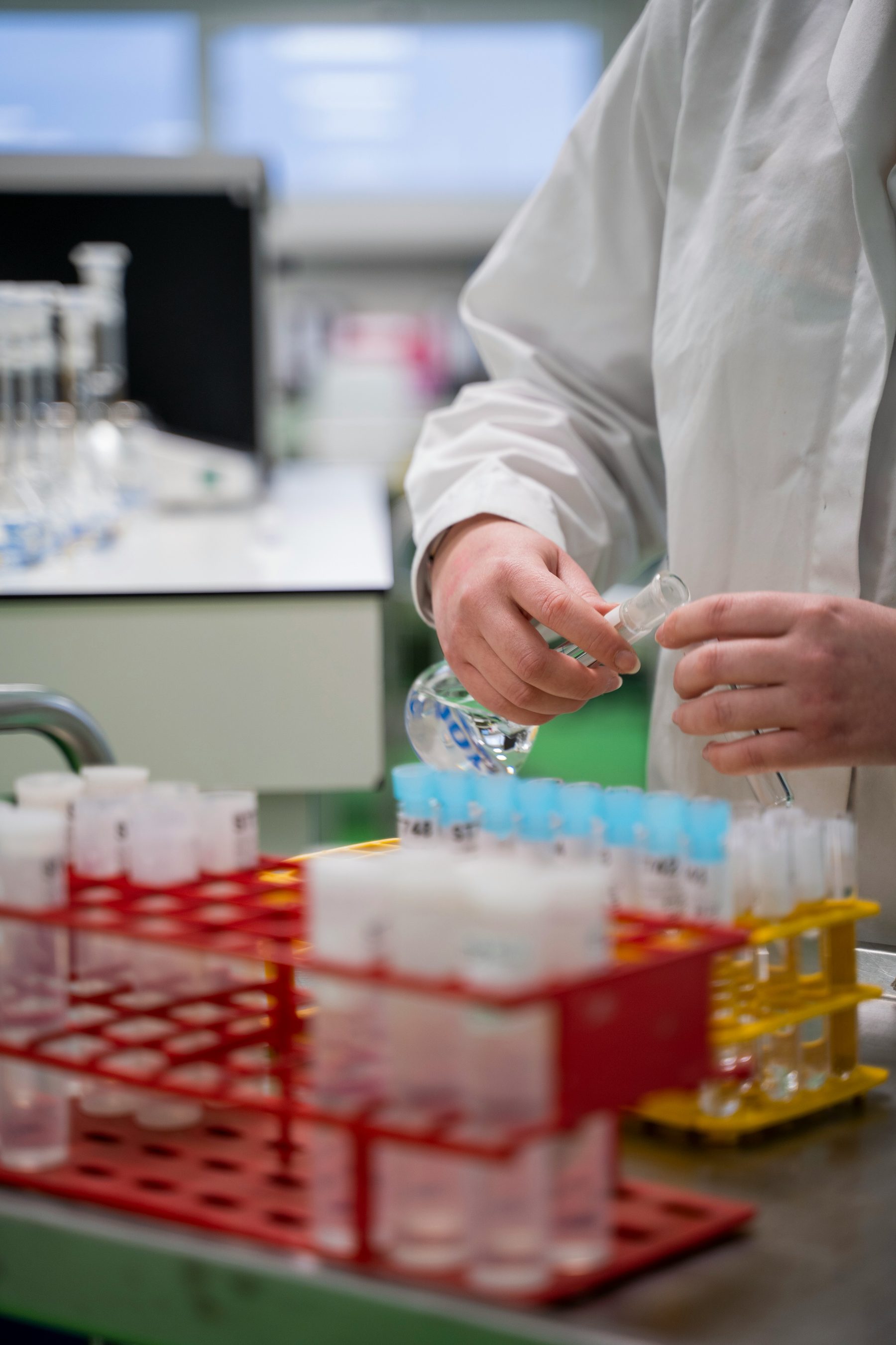 Laboratory technician testing samples